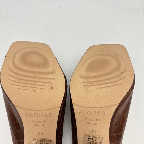 Alohas Frenchie Alli Brown Mules Heels Women's 36 US 6 - Picture 9 of 12